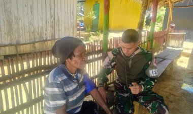 Satgas Yonif 511/DY Sediakan Layanan Kesehatan di Distrik Balingga